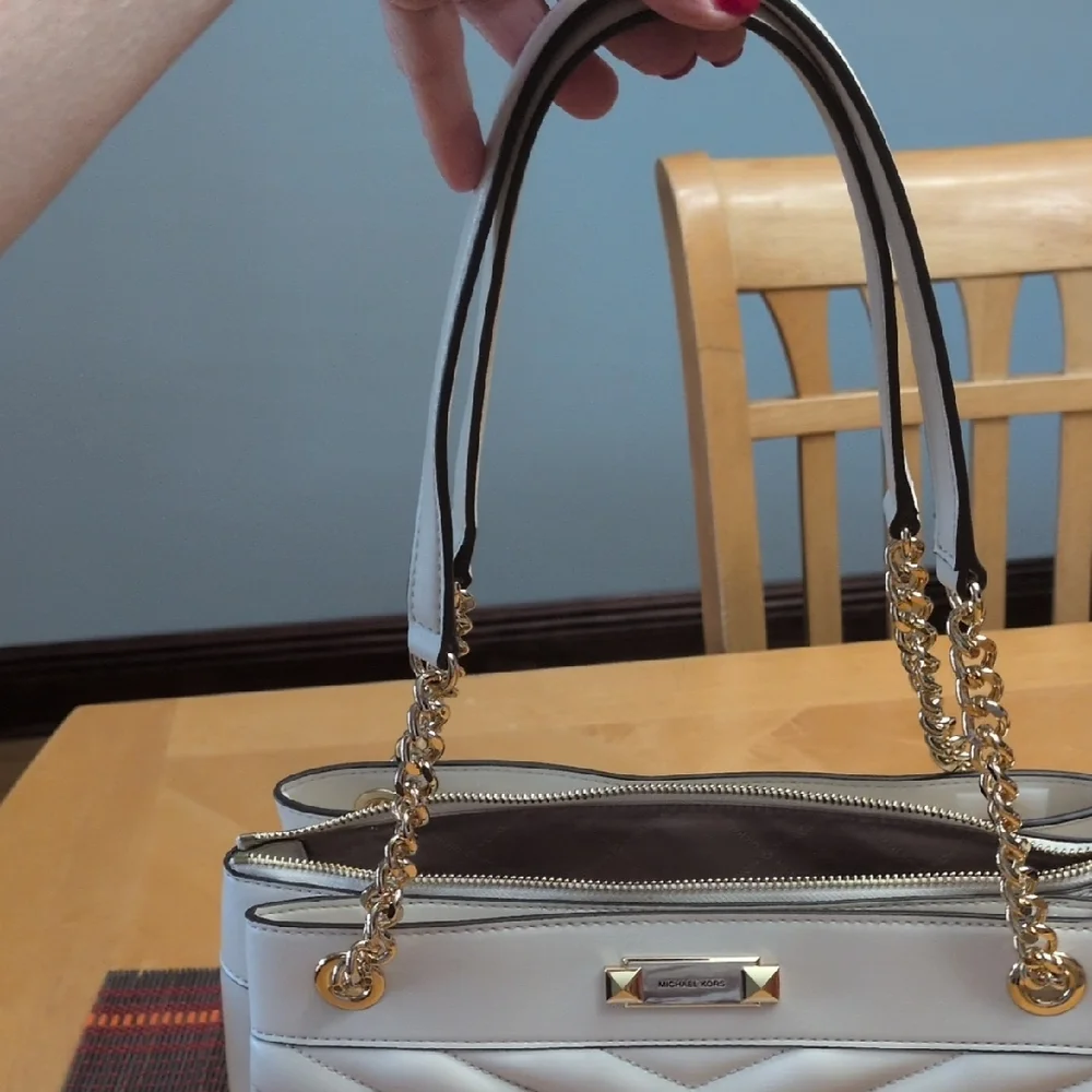 Michael Kors Whitney Cream Chain Strap Shoulder Bag